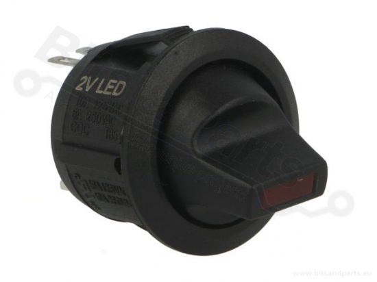 Snap-in on/off toggle switch with LED